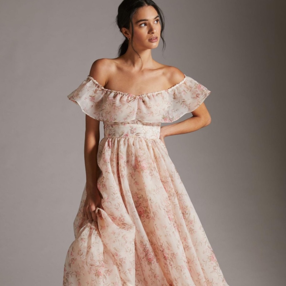 Selkie Off-The-Shoulder Floral Maxi Dress- Size M